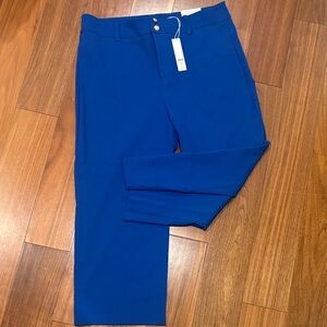Chico's Royal Blue Fly Front Double Stitch Wide Leg Crop Intense Azure Trousers